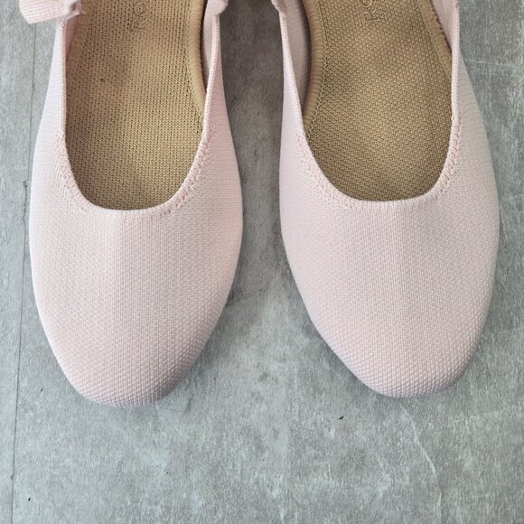 Rothy's Mary Jane Square Toe Ballet Flats Size 11 Baby Pink Knit Ballerina Shoes - Picture 10 of 12